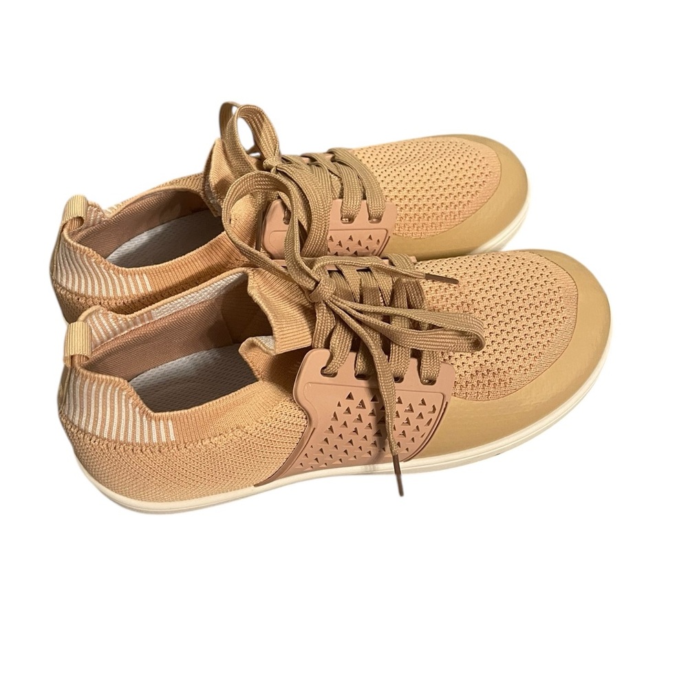Tan Knit Sneakers - Picture 1 of 4
